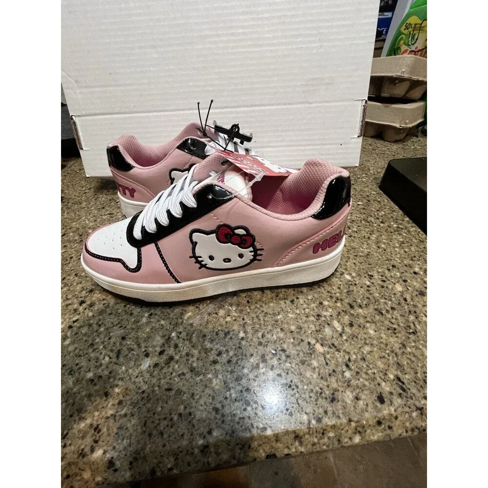 Hello Kitty Sanrio Women's Size 6 Pink White Cute Casual Court Sneakers